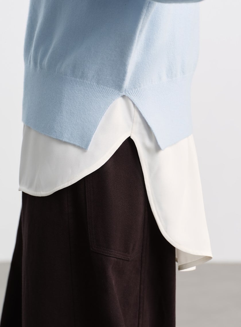 輕柔羊絨混紡針織上衣