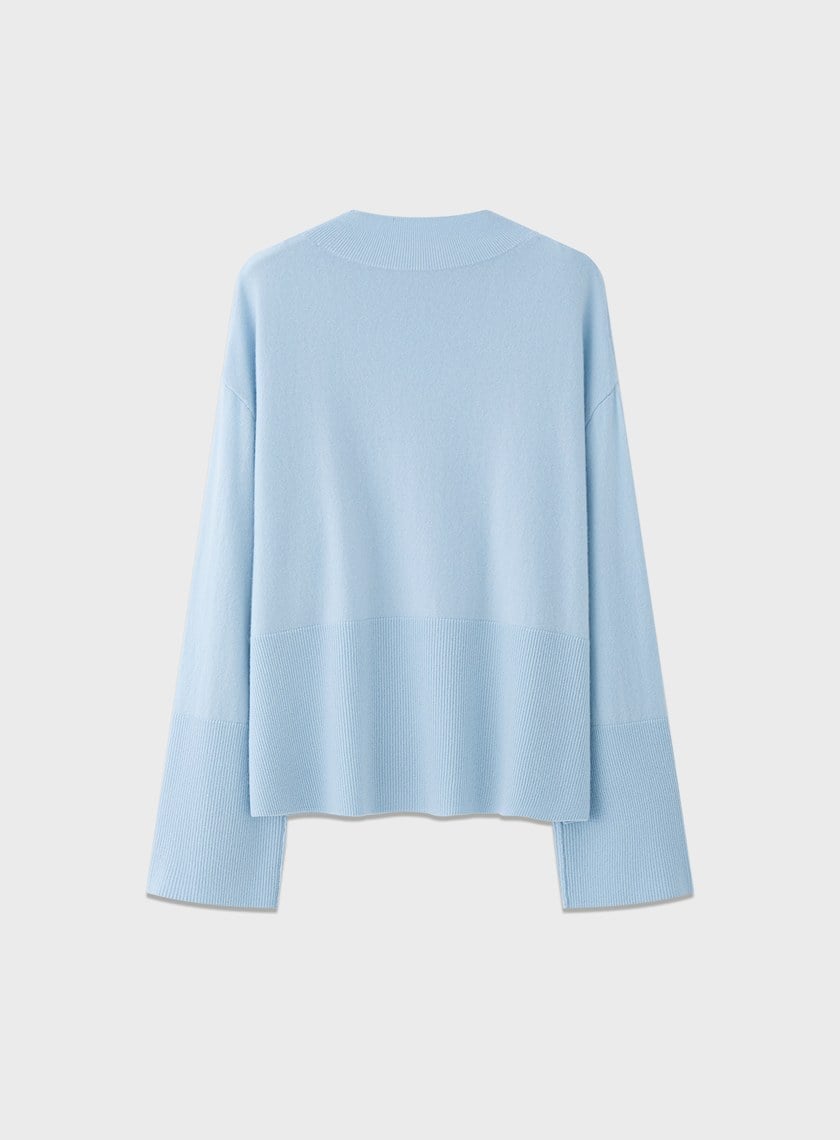 蓬暖高領羊絨混紡毛衣