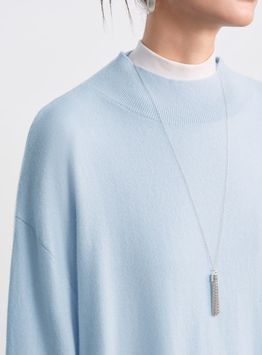 蓬暖高領羊絨混紡毛衣