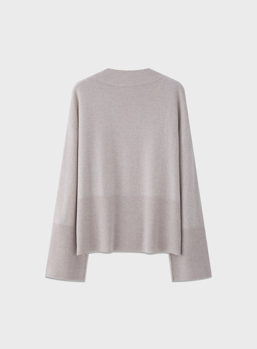 蓬暖高領羊絨混紡毛衣