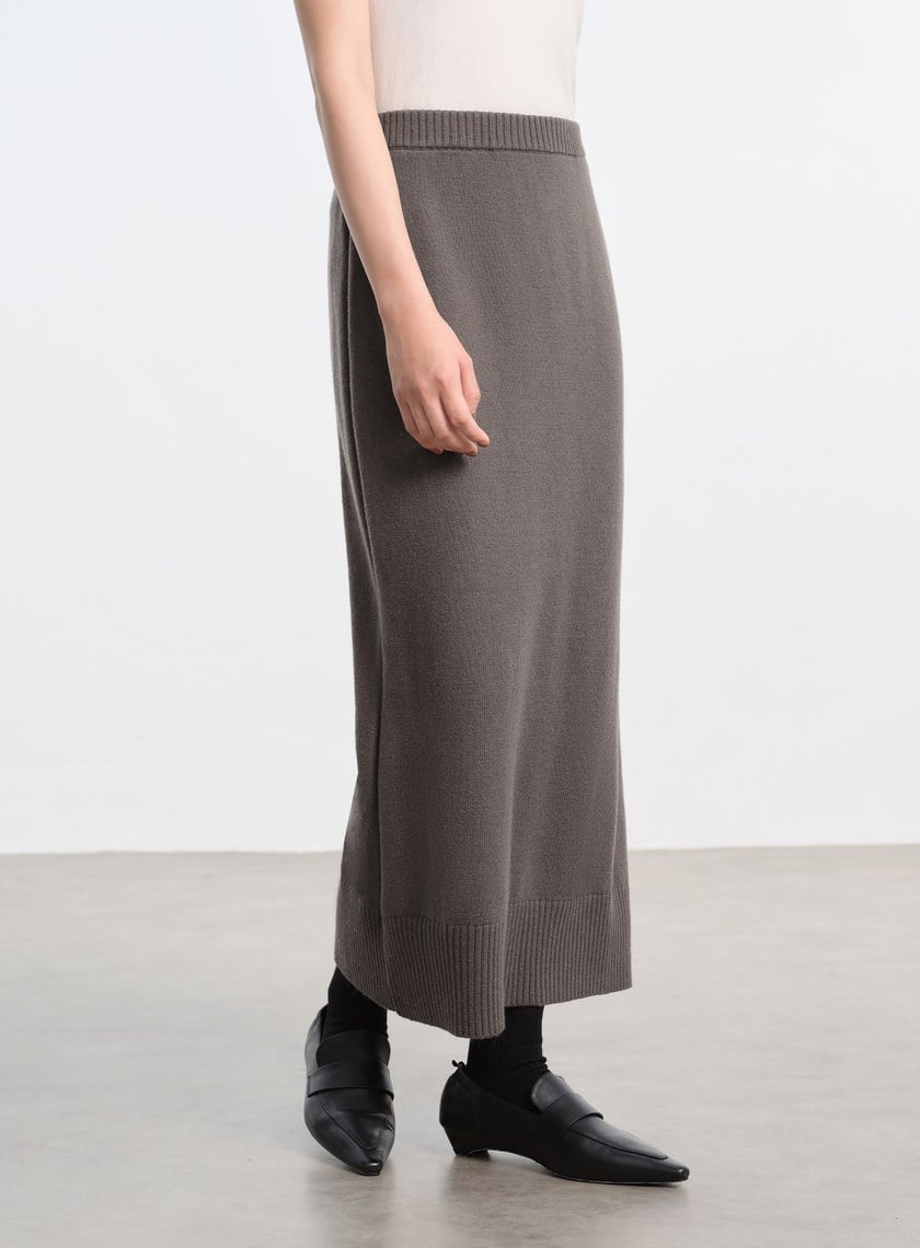 優雅羊毛針織半裙