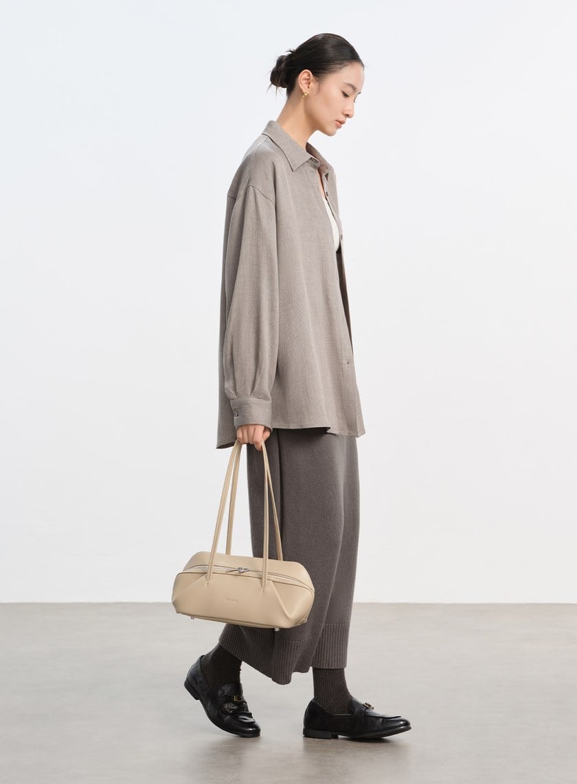 優雅羊毛針織半裙