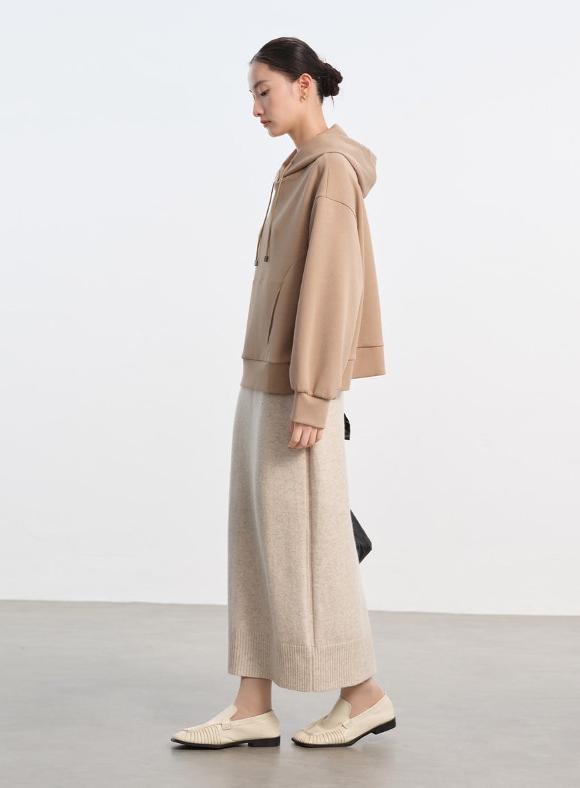 優雅羊毛針織半裙