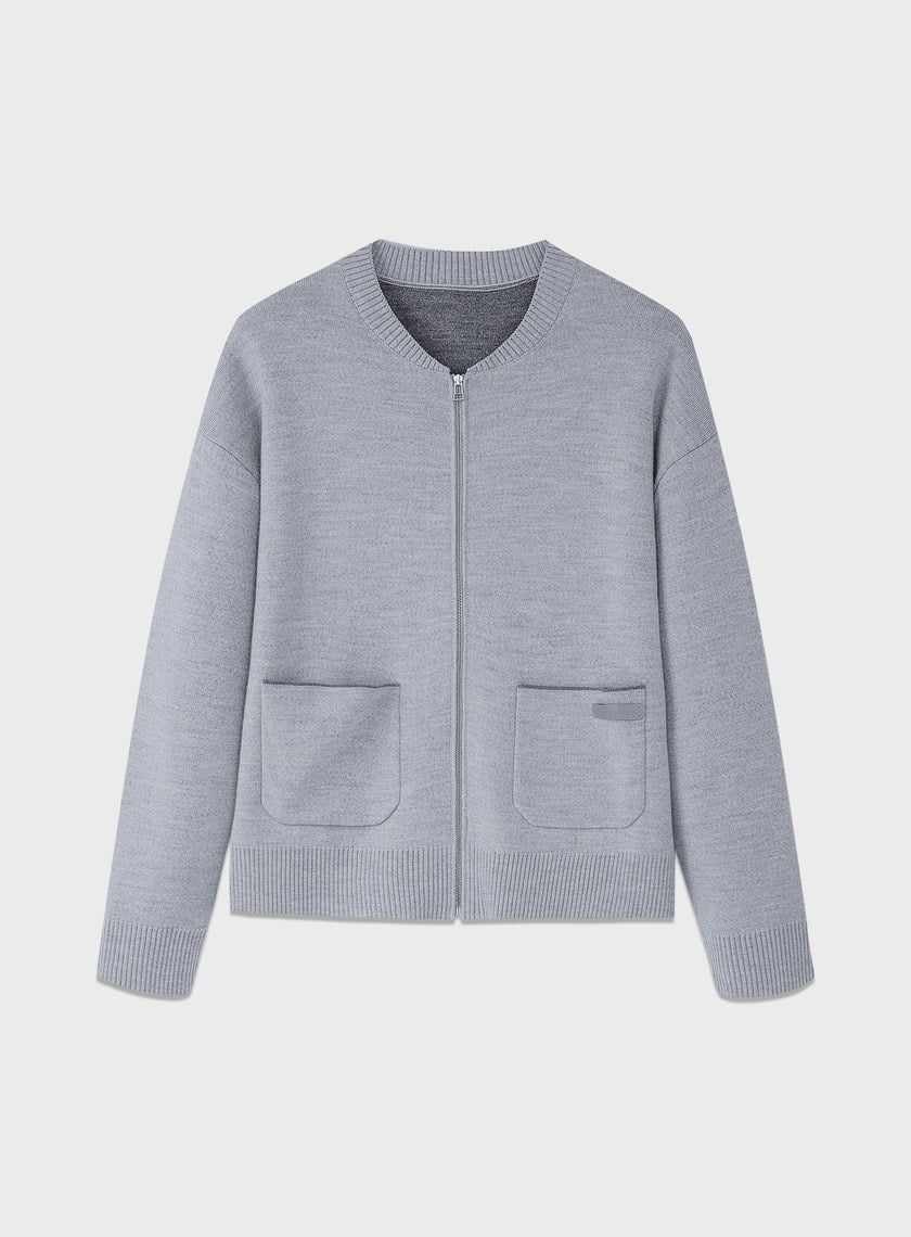 100%美麗諾羊毛針織棒球衫