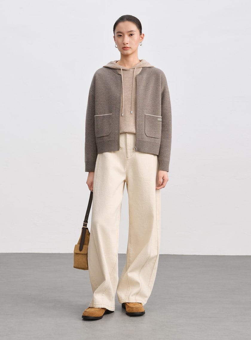 100%美麗諾羊毛針織棒球衫