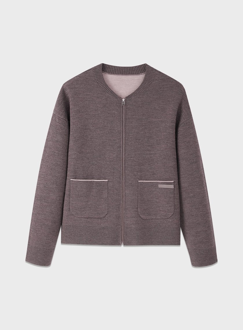 100%美麗諾羊毛針織棒球衫