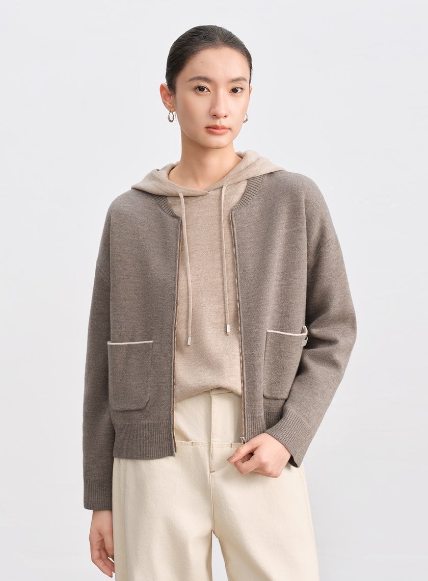 100%美麗諾羊毛針織棒球衫