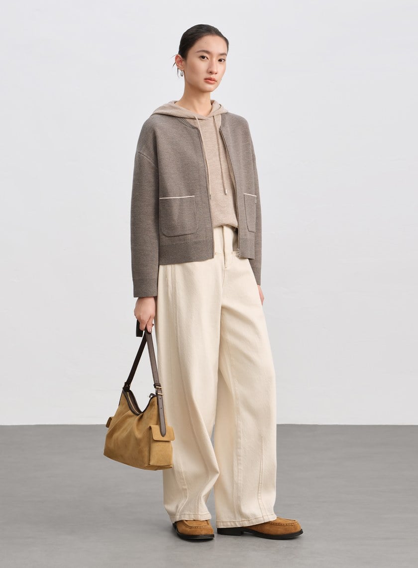 100%美麗諾羊毛針織棒球衫