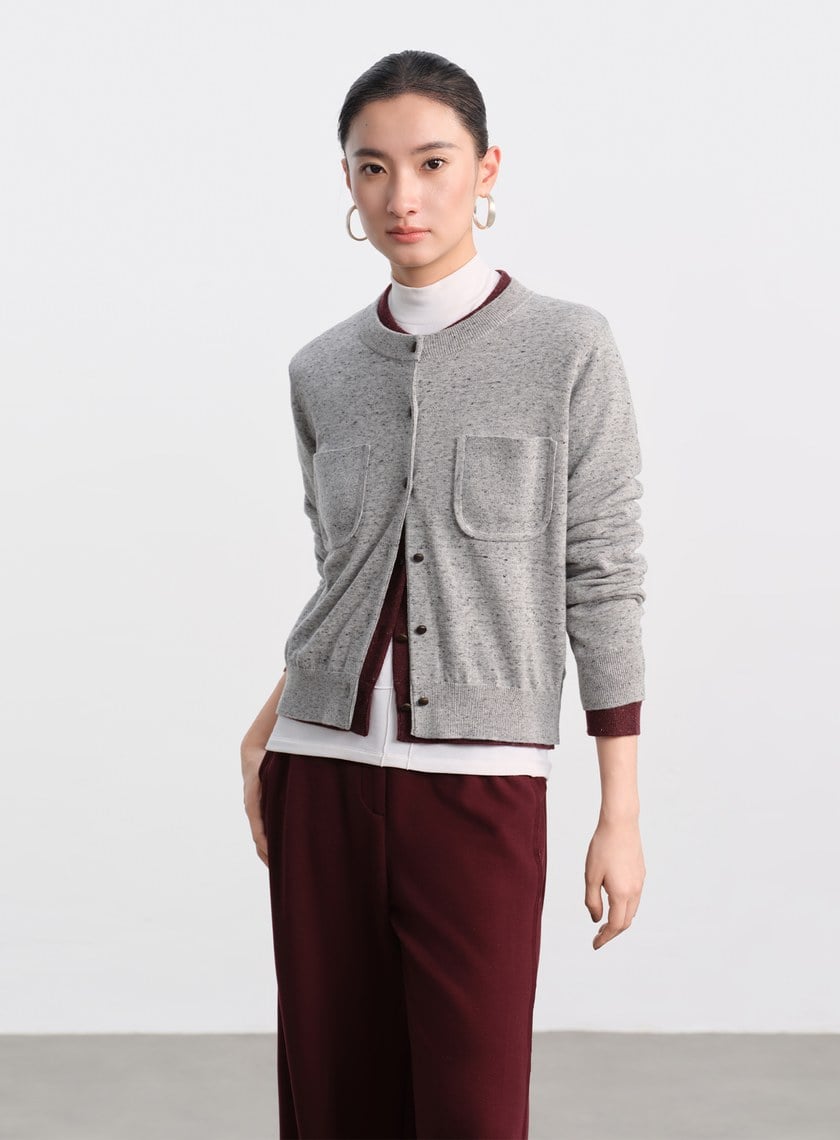 雙口袋工裝風開襟外套