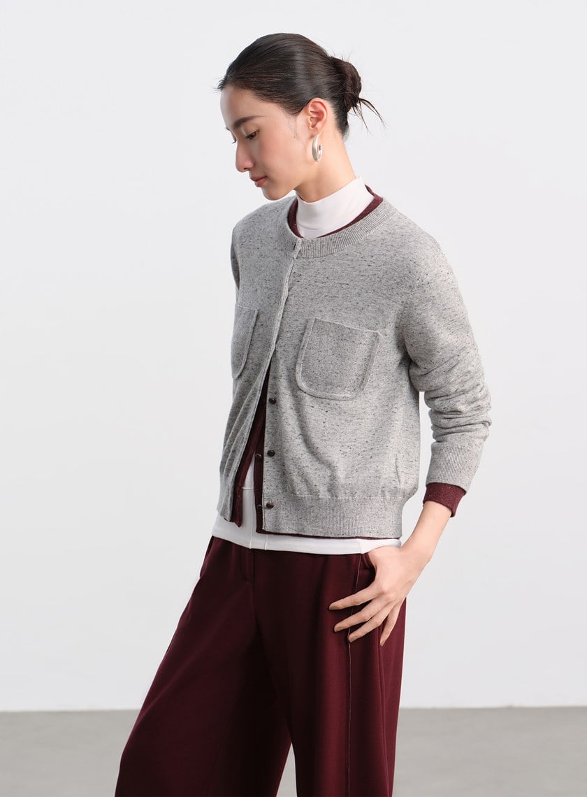 雙口袋工裝風開襟外套