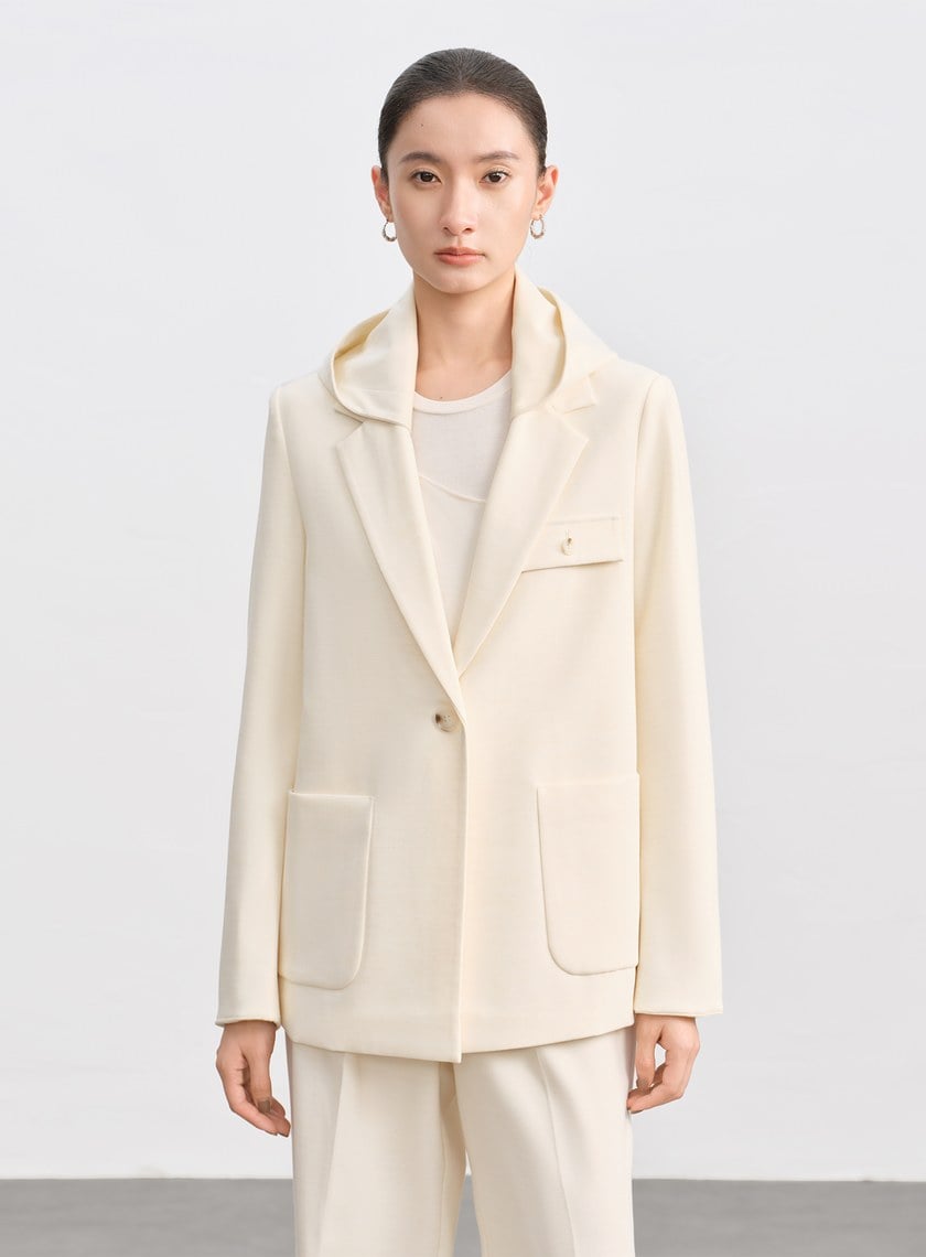 可拆卸連帽西裝外套