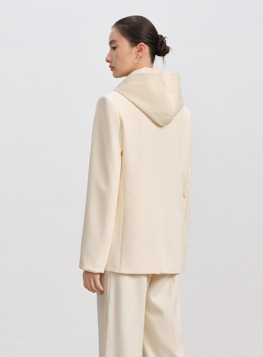 可拆卸連帽西裝外套