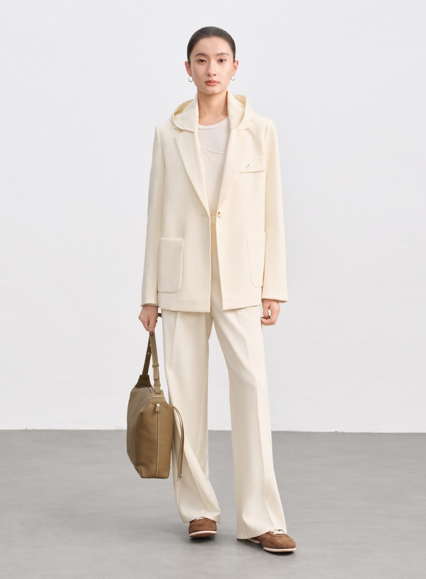 可拆卸連帽西裝外套