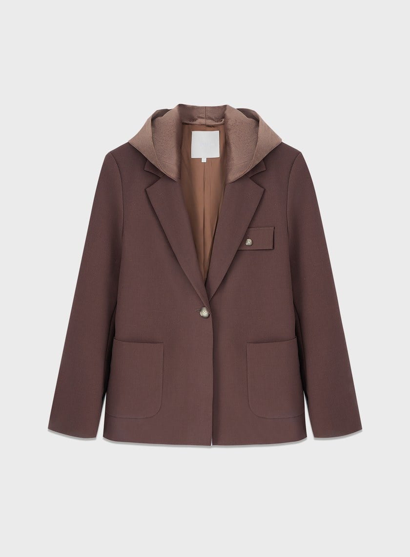 可拆卸連帽西裝外套