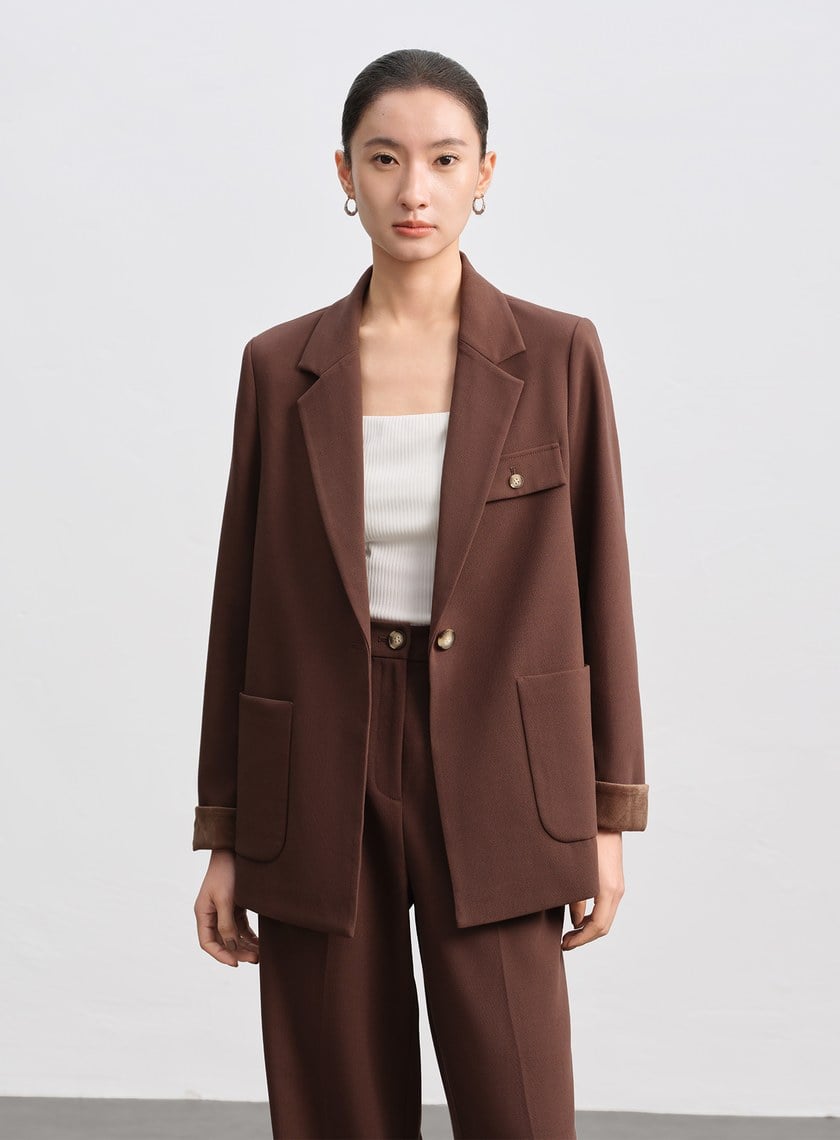 可拆卸連帽西裝外套