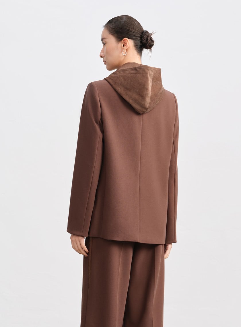 可拆卸連帽西裝外套