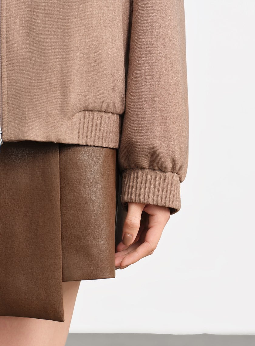 經典寬鬆落肩拉鍊夾克