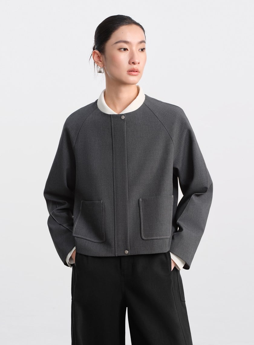 花紗肌理挺廓休閒外套