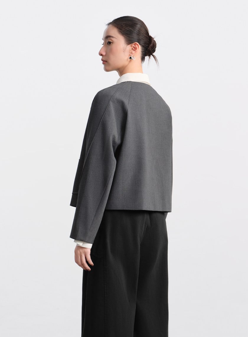 花紗肌理挺廓休閒外套