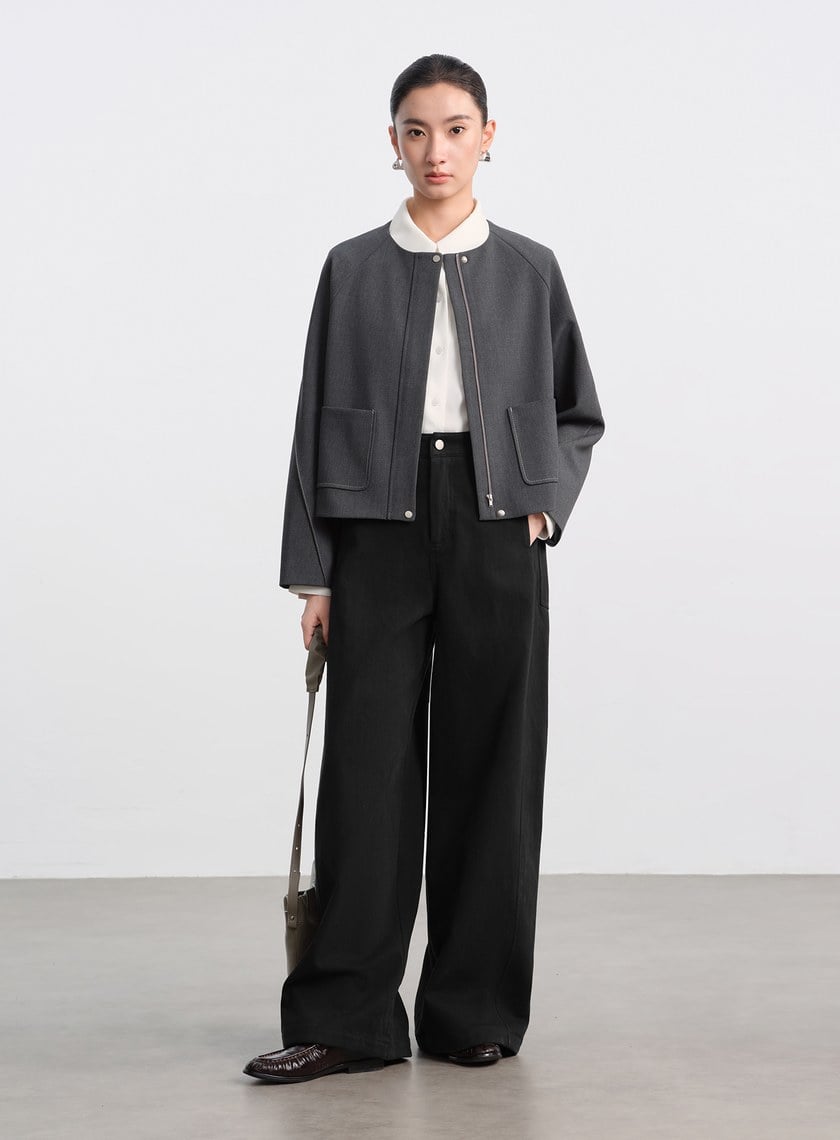 花紗肌理挺廓休閒外套