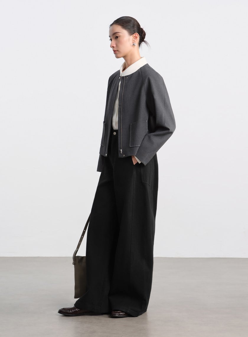 花紗肌理挺廓休閒外套