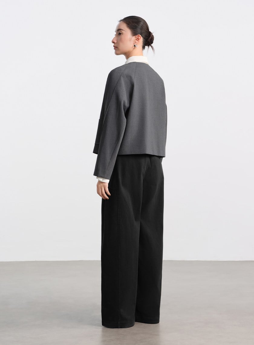 花紗肌理挺廓休閒外套