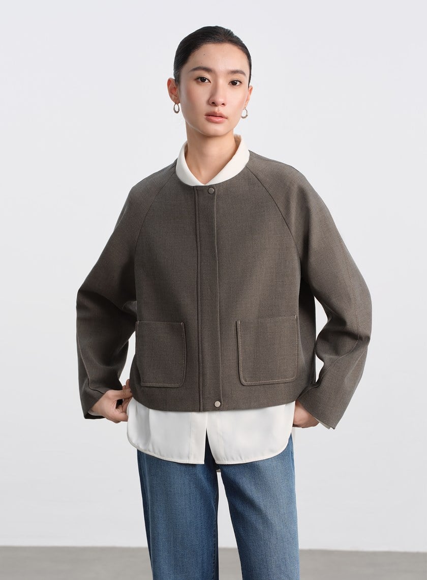 花紗肌理挺廓休閒外套