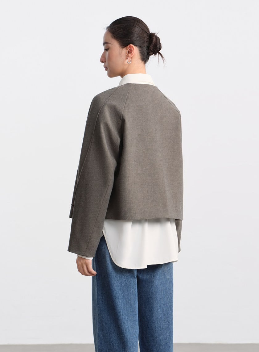 花紗肌理挺廓休閒外套