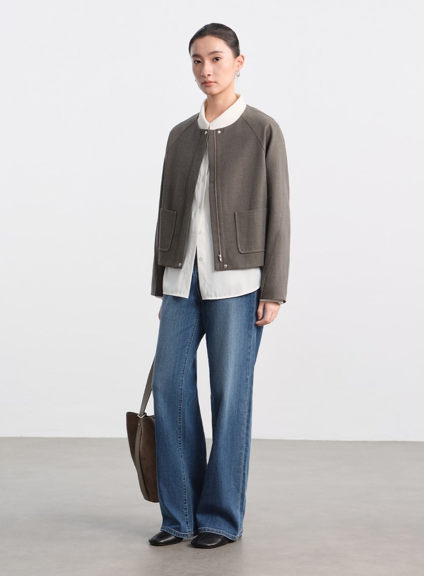 花紗肌理挺廓休閒外套