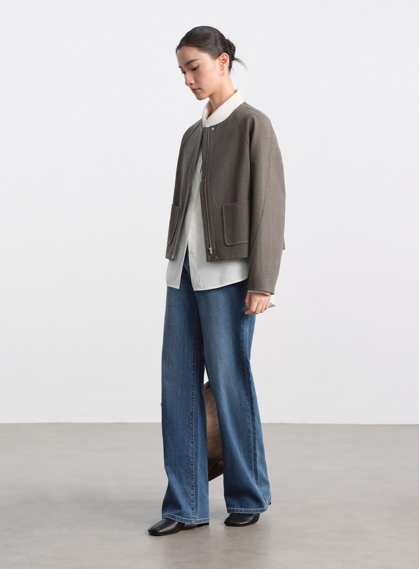 花紗肌理挺廓休閒外套