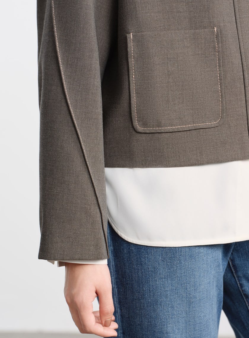 花紗肌理挺廓休閒外套