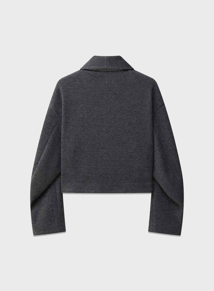 襯衫領弧線短版外套