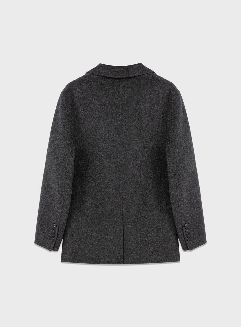 慵懶感翻領針織外套