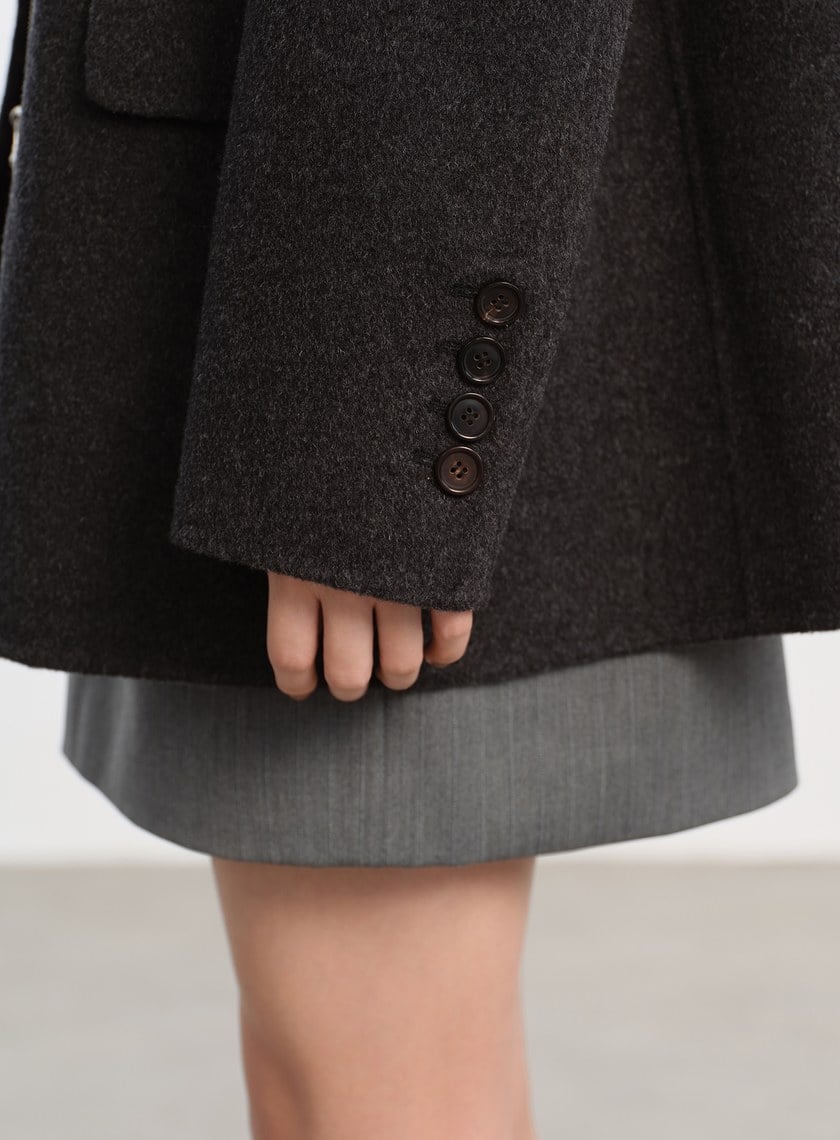 慵懶感翻領針織外套