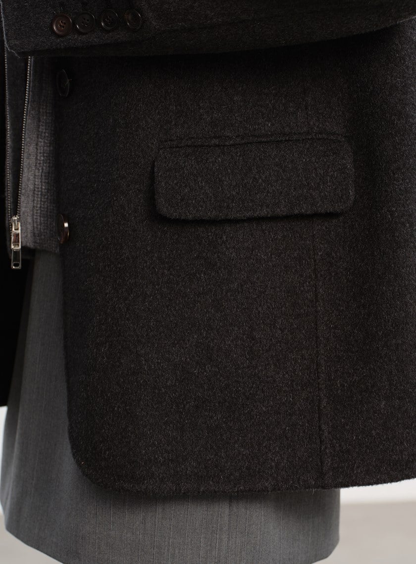 慵懶感翻領針織外套