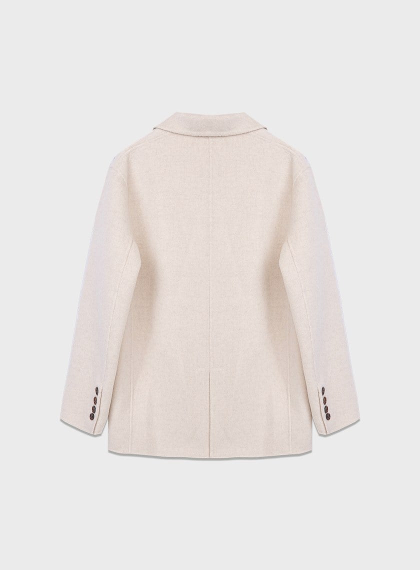 慵懶感翻領針織外套