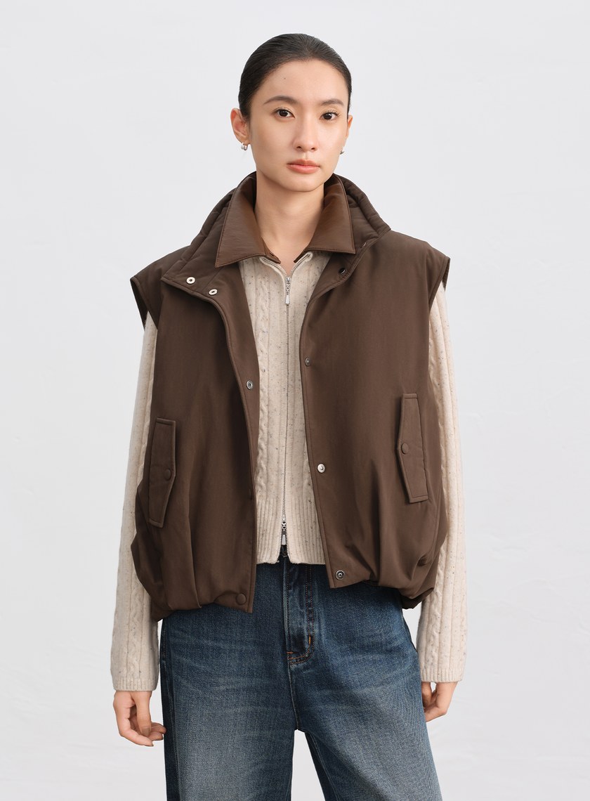 霧面水洗感麂皮馬甲