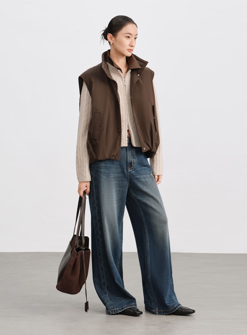 霧面水洗感麂皮馬甲