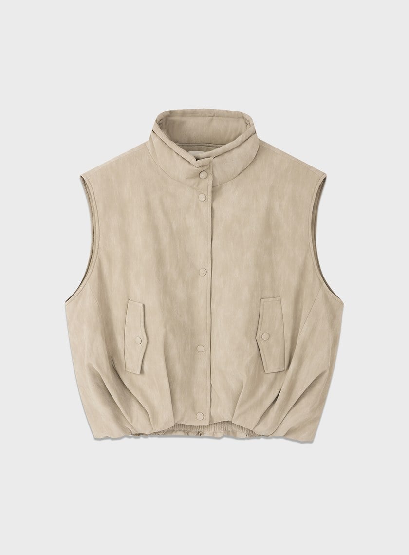 霧面水洗感麂皮馬甲