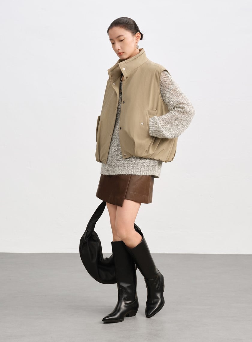 霧面水洗感麂皮馬甲