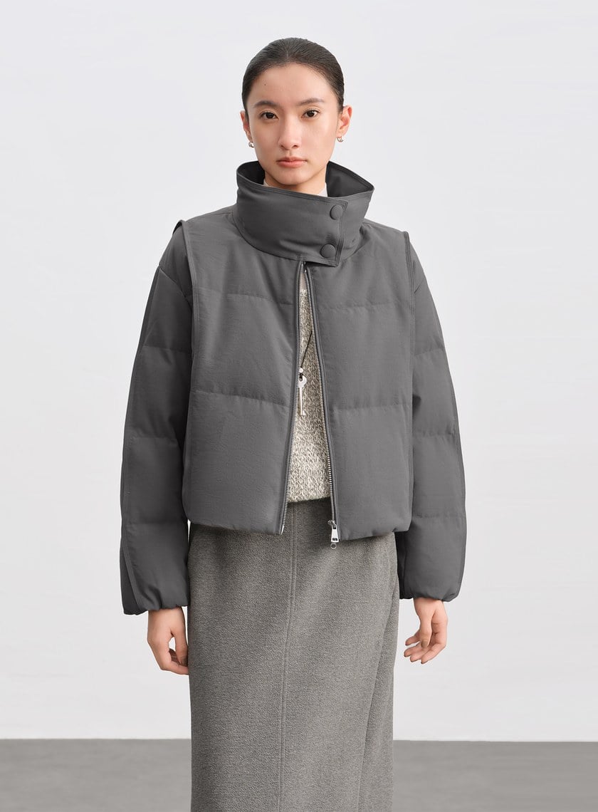 斜紋肌理立領防風夾克