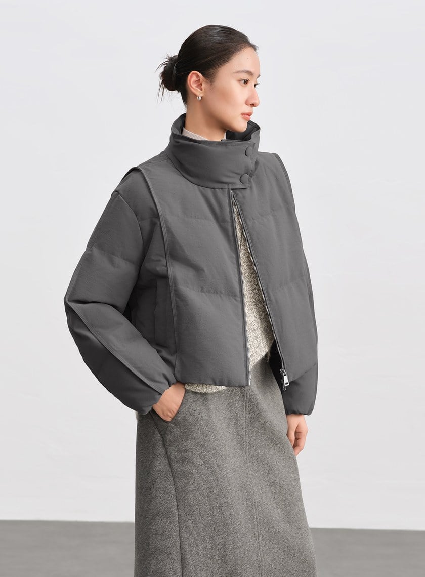 斜紋肌理立領防風夾克