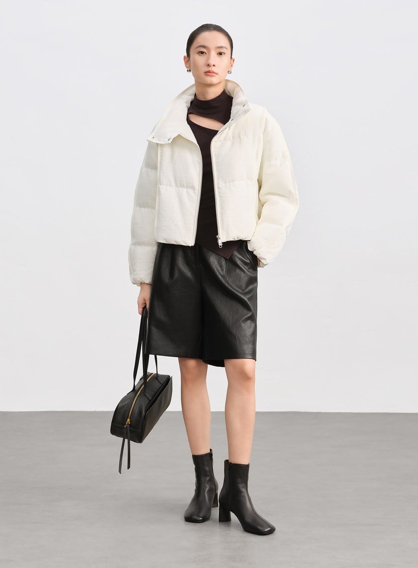 斜紋肌理立領防風夾克