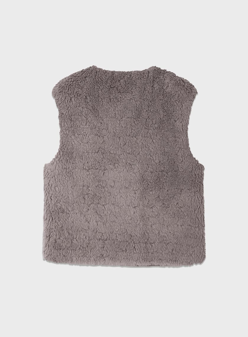 極簡羊毛皮草馬甲