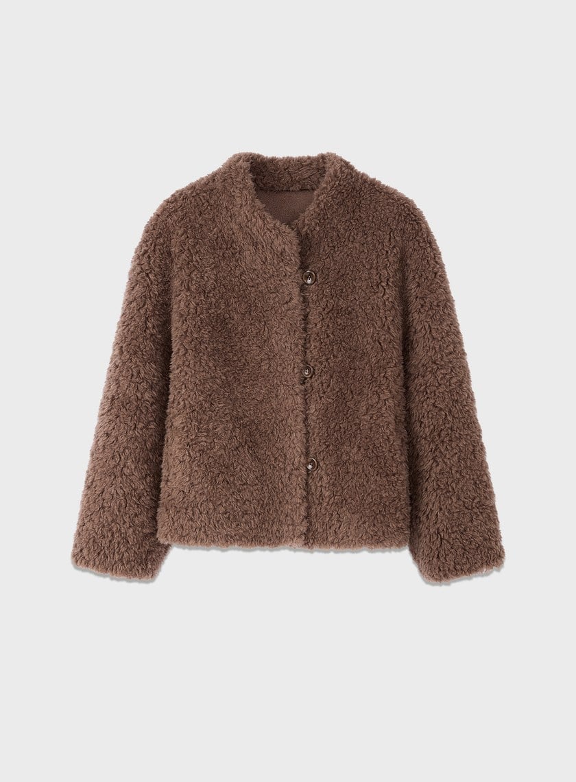 挺廓感羊毛半高領外套