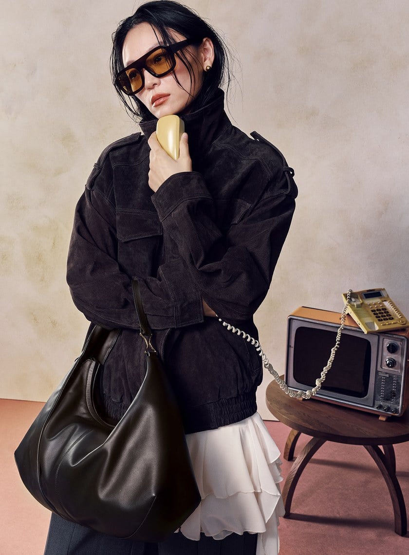 FEMANCE_Wander Hobo 不對稱慵懶感皮革托特包