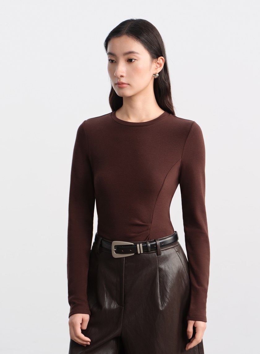 真皮霧銀椭圓造型皮帶