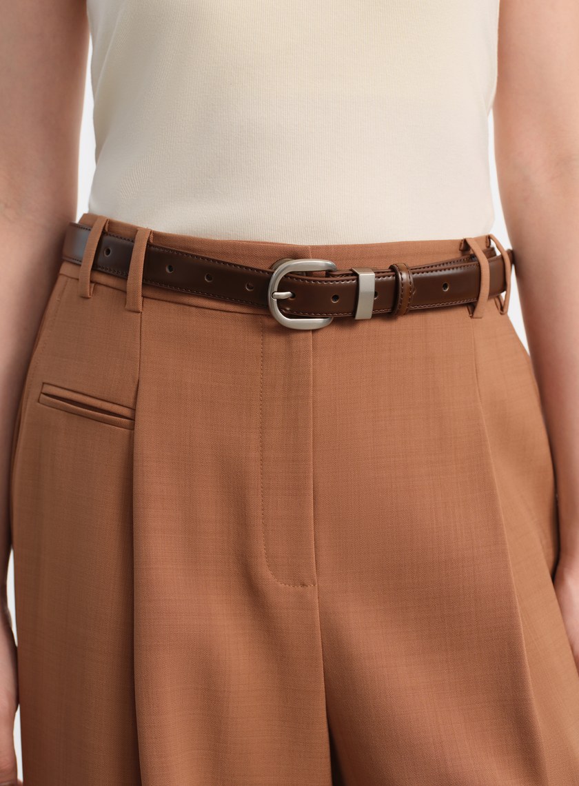 真皮霧銀百搭皮帶