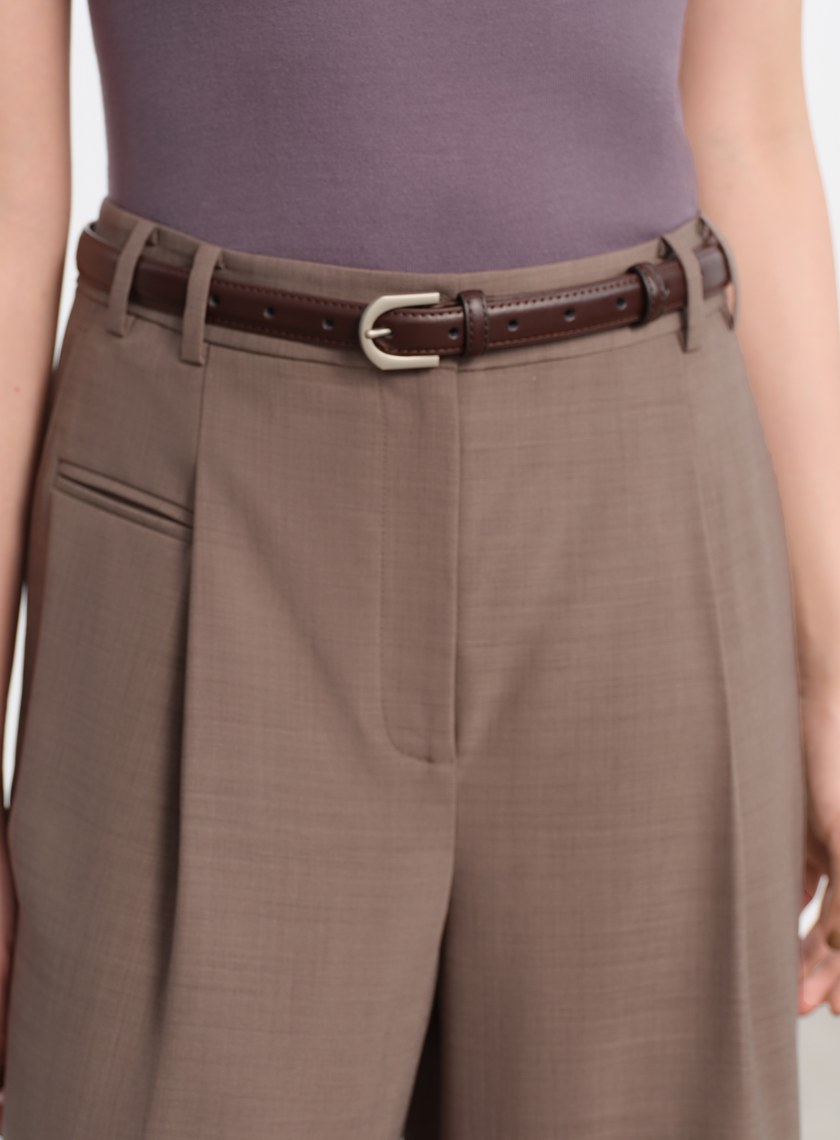 真皮霧銀百搭皮帶