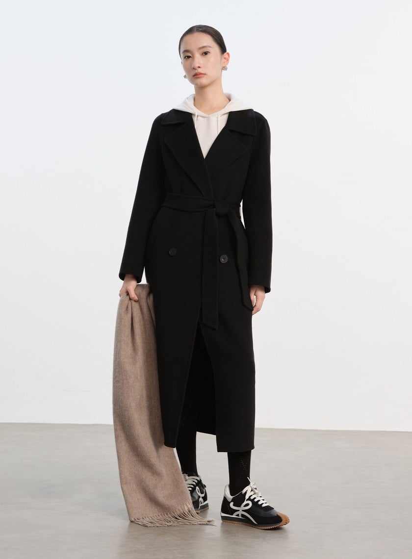 純羊毛雙色針織圍巾